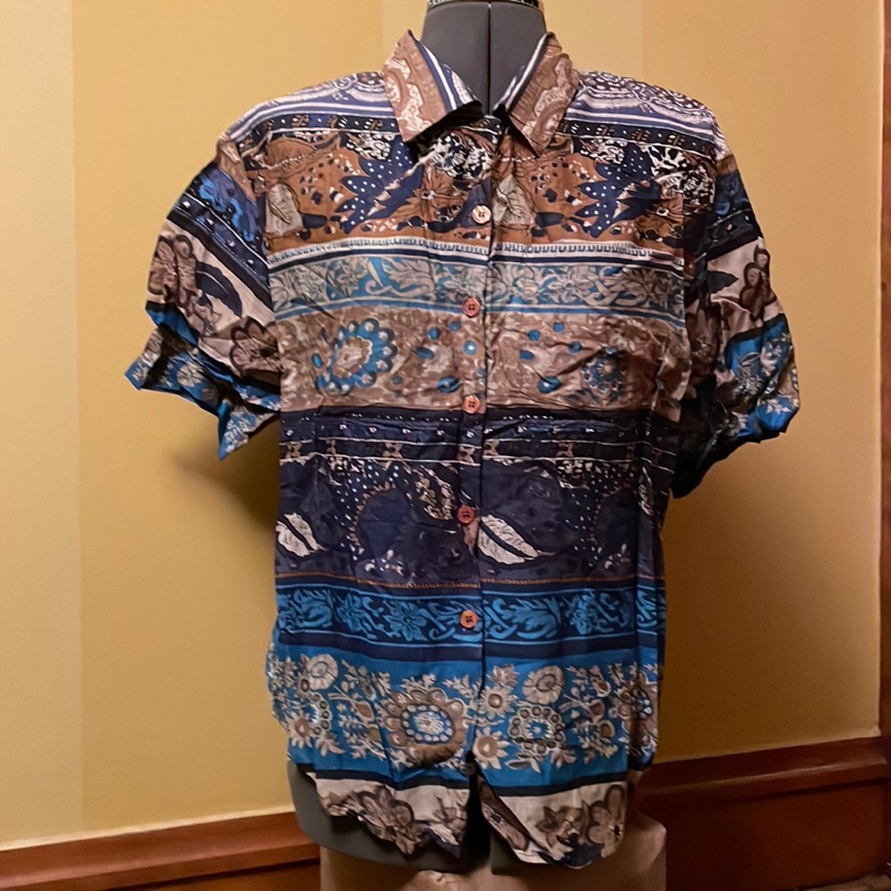 Sophisticates by Jonathan Martin Short-Sleeve Button-Down Shirt - Size L